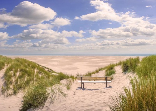Strand met bankje 70x50CM