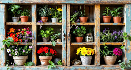 Bloemenkastje met deur 130x70CM