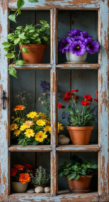 Bloemenkastje met deur 70x130CM