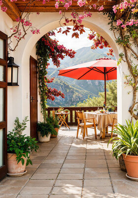 Doorkijk Italiaans terras 70x100CM