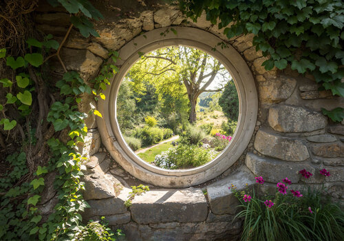 Doorkijk raam cirkel 100x70 CM