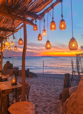 Ibiza bij schemering 70x100CM