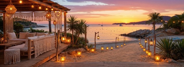 Ibiza Strand Panorama 145x55 CM